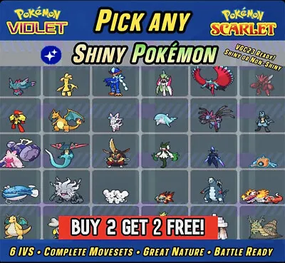 $1.98 • Buy Pokemon Scarlet And Violet SHINY Pokemon With 6IV & Battle Ready!! BUY 2 GET 2!