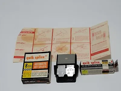 Vtg HPI Quik Splice 8mm Automatic Butt Splicer With 8 & 16mm Movie Splicing Tape • $22.46