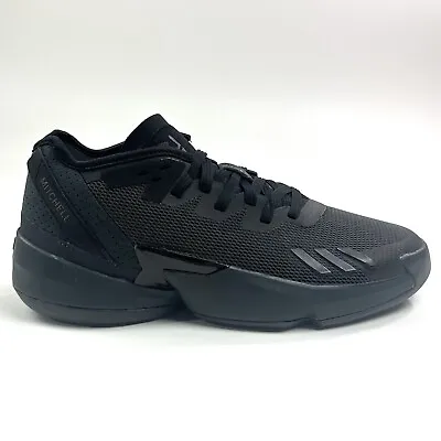 Adidas D.O.N. Issue 4 Men 11.5 Black Lights Out Basketball Shoes Mitchell GY6511 • $55.21