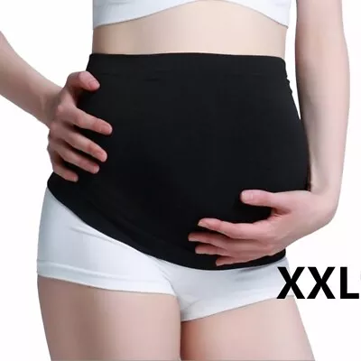 Black Maternity Pregnancy Belt Lumbar Back Support Waist Band Belly Bump Brace • £9.27