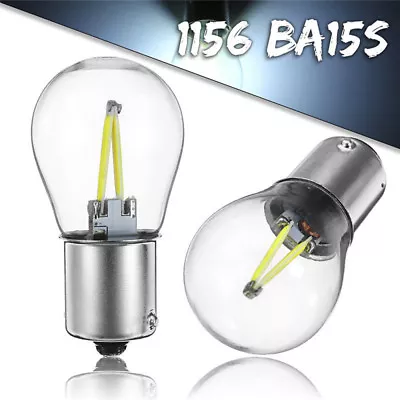 2x 12V 1156 BA15S P21W COB LED Turn Signal -Light Reverse Backup Lamp Bulb White • $4.06