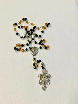 $39.99 • Buy New Orleans Saints Rosary Glass Beaded Jewelry Necklace Nfl Football Ornament