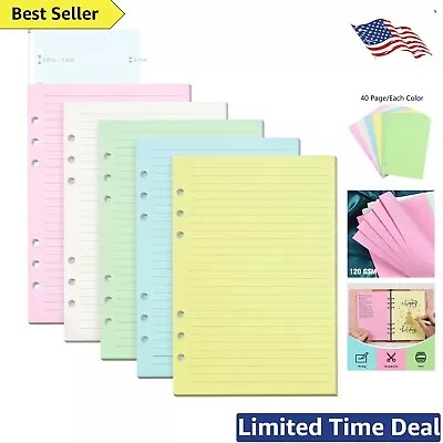 A5 Refillable 6-Ring Binder Notebook Journal Planner Insert - 200 Ruled Pages • $17.99