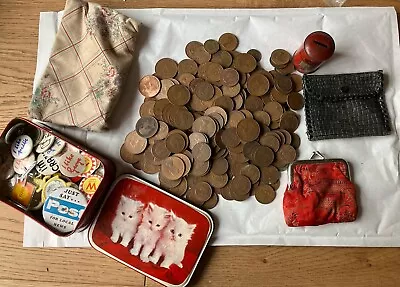Job Lot Coins Old British 1.6 KG Coins Mixed Mainly Copper Coins Penny & Half • £15