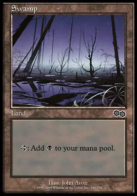 Heavy Play Korean MTG Regular Swamp (340) Urza's Saga Magic The Gathering • $0.99