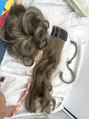 Vintage Hair Wig Part Extentions Clip Glam 1960s Lot Human Braid Barette • $9.99