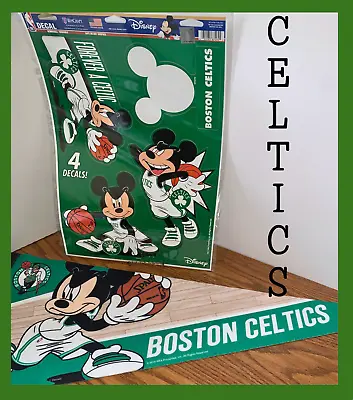 NBA Boston Celtics Disney Mickey Mouse Premium Pennant & 4 Piece Wall Decals NEW • $22.95