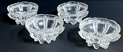 Set Of 4 EAPG C.1899 Indiana Tumbler & Goblet 'Herringbone Buttress' Berry Bowls • $200