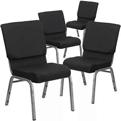 Flash Furniture HERCULES Series Fabric Church Stacking Chair Black • $327.01