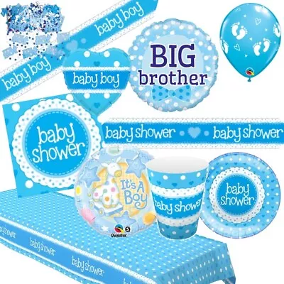 Boys Blue Baby Shower Decorations Banner Party Supplies Balloons Tableware • £3.35