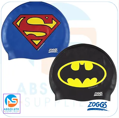 Zoggs Super Heroes Junior Superman Batman Silicone Swim Cap Children • £8