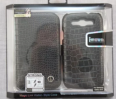 SAMSUNG GALAXY S 3 BLACK  IMOBO STRONG MAGIC LINK LEATHER WALLET STYLE CASE NEW • $14.99