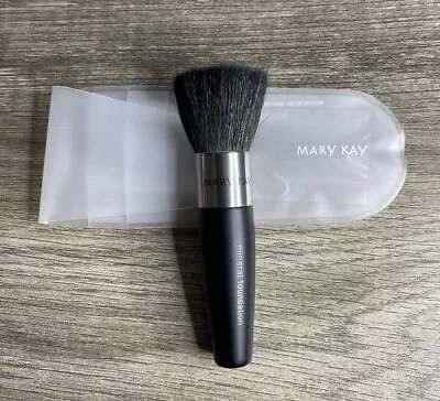 Mary Kay Mineral Powder Foundation Brush With Clear Carry Pouch / Sleeve New • $4.94