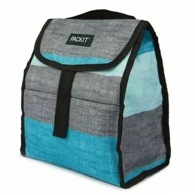 $17.99 • Buy PackIt Freezable Lunch Bag Personal Cooler Grey Cools For Up To 10 Hours 