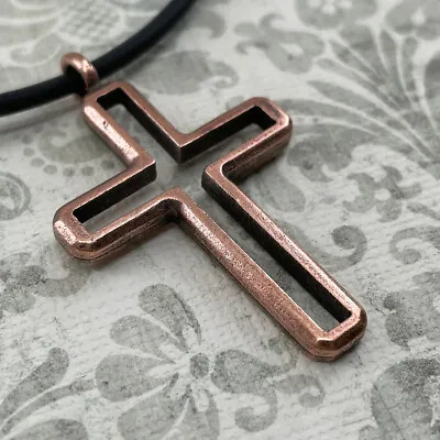 Cross Black Cord Necklace Antique Copper Finish (noc-c) NWT • $11.99