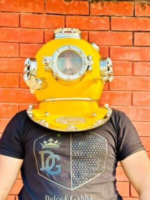 £146.51 • Buy Nautical Yellow Diving Helmet US Navy Mark V Divers Helmet Best For Home Décor