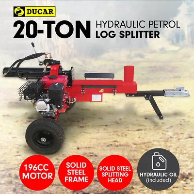 $1290 • Buy Ducar 20T PETROL HYDRAULIC LOG SPLITTER WOOD TIMBER FIREWOOD BLOCK CUTTER 196cc 