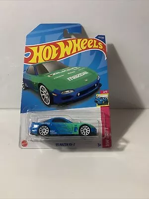 Hot Wheels '95 Mazda RX7 Blue Green Falken Tyres Rotary JDM 2022 #177 HW Drift. • $8