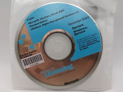 Microsoft Licensing Windows Server 2003 Standard Edition CD Disc December 2003 • $14.95