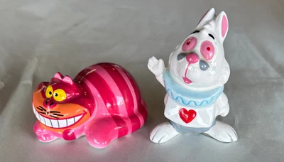 $22.22 • Buy Vintage Disney Fiqure Lot Cheshire Cat & White Rabbit Alice In Wonder Land