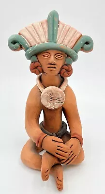 Vintage Aztec Mayan Terracotta Folk Art Tribal Hand Painted Sculpture Signed • $31.95