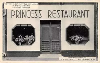 MARTINSBURG WV ~ PRINCESS RESTAURANT FRONT FACADE LIONEL PRESS PUB 1930s • $9.99