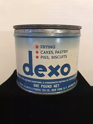 VINTAGE DEXO SHORTENING TIN-CIRCA 1940’s-1LB -NEW YORK NY • $17