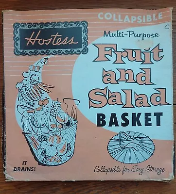 Vintage Fruit Basket Collapsible Folding Wire Mesh  • $9.99