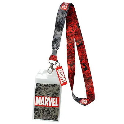 Marvel Lanyard ID Badge Holder And 2  Rubber Charm Pendant With Raised Script • $10.95