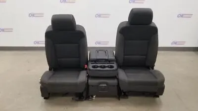 16 Chevy Silverado 1500 Lt Front Seat Set With Console Black Cloth Double Cab • $750