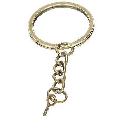 £3.12 • Buy (Bronze 25mm/1in)10pcs Decoration Key Ring Key Chain Parts With Screw Eye SLS