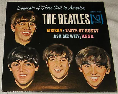 MINT BEATLES 1964 VJ 45 Ep & Picture Sleeve Unplayed Beauty Souvenir Of Their Fi • $92