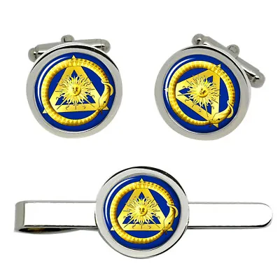 Masonic Serpent Cufflinks And Tie Clip Set • $30.30