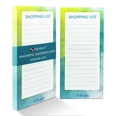 2X Magnetic Shopping List Pad Notepad 80 Tear Off Pages Fridge Memo Meal Planner • £3.99