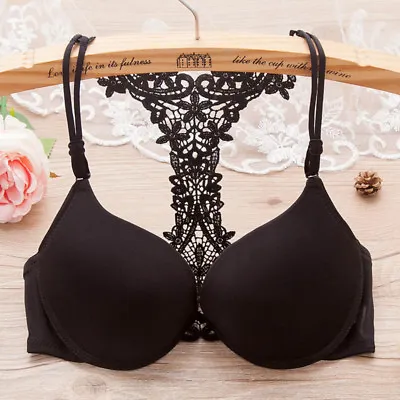 Sexy Women Front Fastening Bra Lace Racer Back Underwire Lingerie 32-38 AA A B # • £5.99