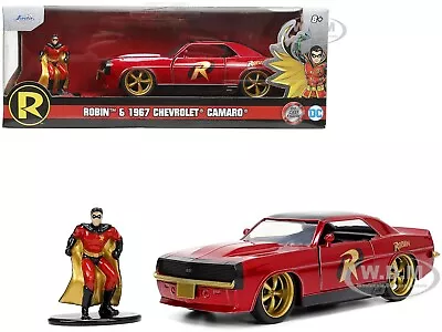 1969 Chevrolet Camaro Dark Red & Robin Figure  Batman  1/32 Diecast Jada 33088 • $10.99