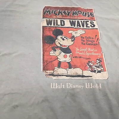 Disney Parks Mickey Mouse Walt Disney World Shirt Vintage Look Wild Waves 1929 • $15