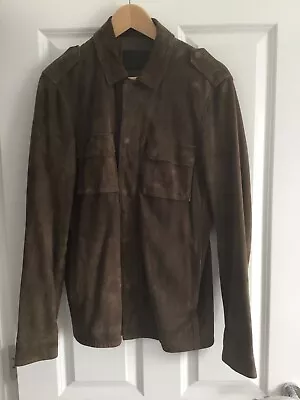 All Saints Mens Brown Suede Hale Shirt/jacket Size Extra Small  • £25