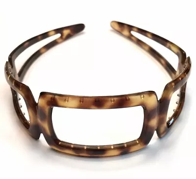 J Crew Hair Accessory Headband Wide Square Women Tortoise Print Made In France • $29.99