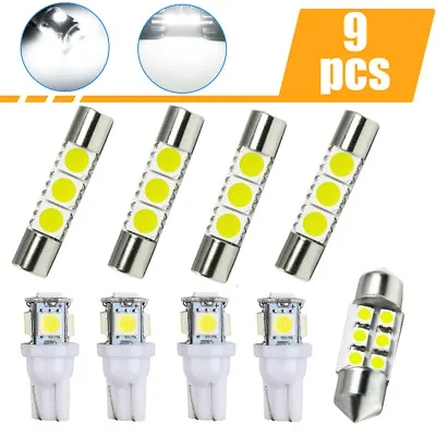 9X LED Car Interior Lights Parts For Car License Plate Light Map Dome Lamp White • $4.69