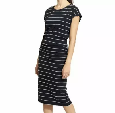 Athleta Black Horizons Stripe Midi Dress Size S • $30