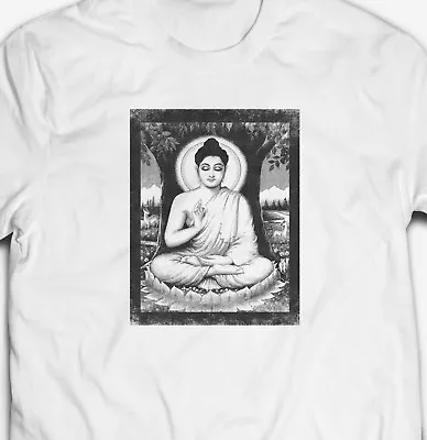 £9.89 • Buy Retro Buddha Shaolin Monk 100% Cotton Premium Unisex Mens White T-shirt