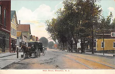 C.1908 Stores Main St. Metuchen NJ Post Card • $17