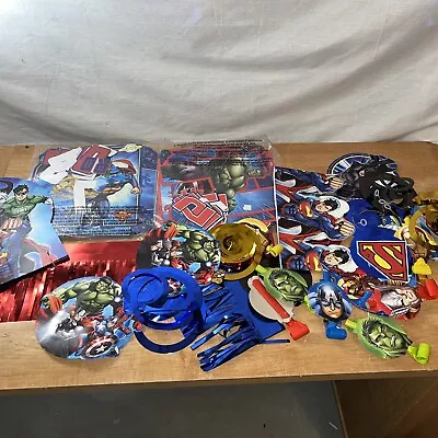 Marvel And DC Kids Birthday Party Superheroes Decorations Combined 2 Sets Banner • $10