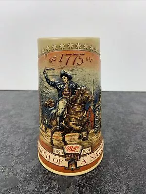 Miller High Life Birth Of  A Nation  First In Series Beer Stein 1855 - 1991 MINT • $16.95