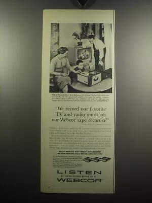 1957 Webcor Viscount Tape Recorder Ad - We Found Our Favorite TV And Radio • $19.99