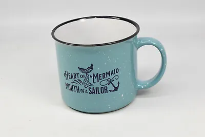 Heart Of A Mermaid Mouth Of A Sailor Mason Jar Label Coffee Mug Fun Large Mouth • $17.24