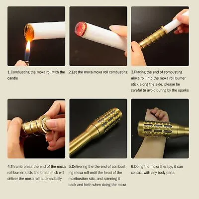 Big Brass Moxa Roll Burner Moxibustion Therapy Massage Stick ECA • $16.34