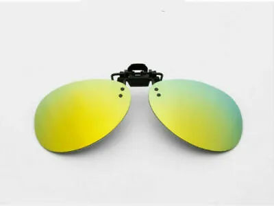 Flip Up Clip On Mirrored Sunglasses Polarised Aviator Style Driving Lens Eyewear • $16