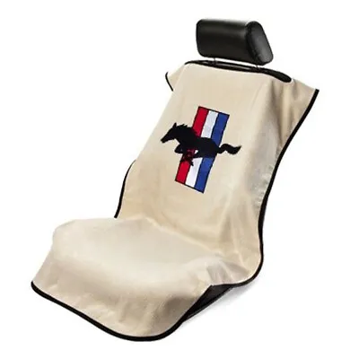 Seat Armour Front Car Seat Cover For Mustang Pony - Tan Terry Cloth • $38.49